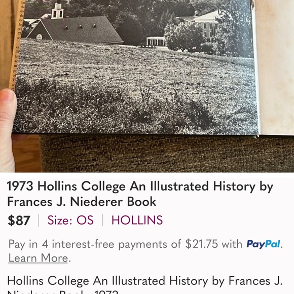 1973 Hollins College An Illustrated History by Frances J. Niederer Book - Picture 4 of 8